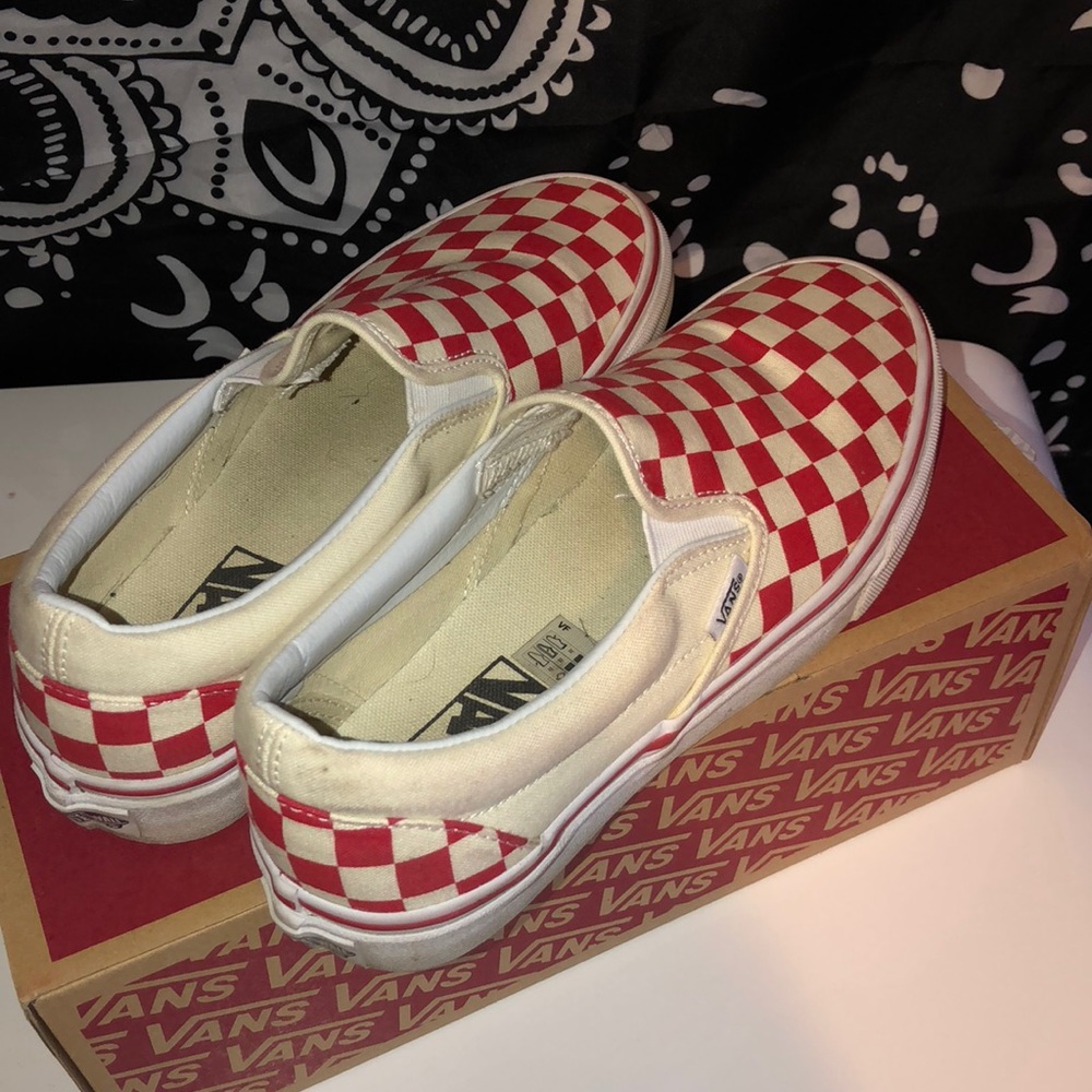 Red checkered vans
